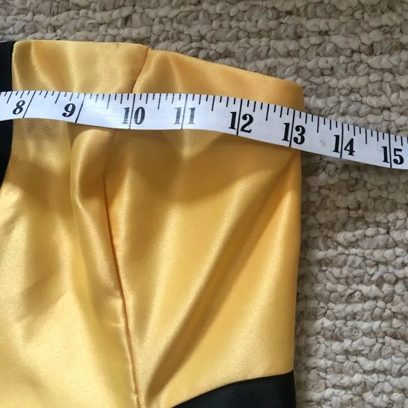 GUNNE Sax vintage bright yellow geometric disco mod polkadot dress XS - Picture 11 of 15